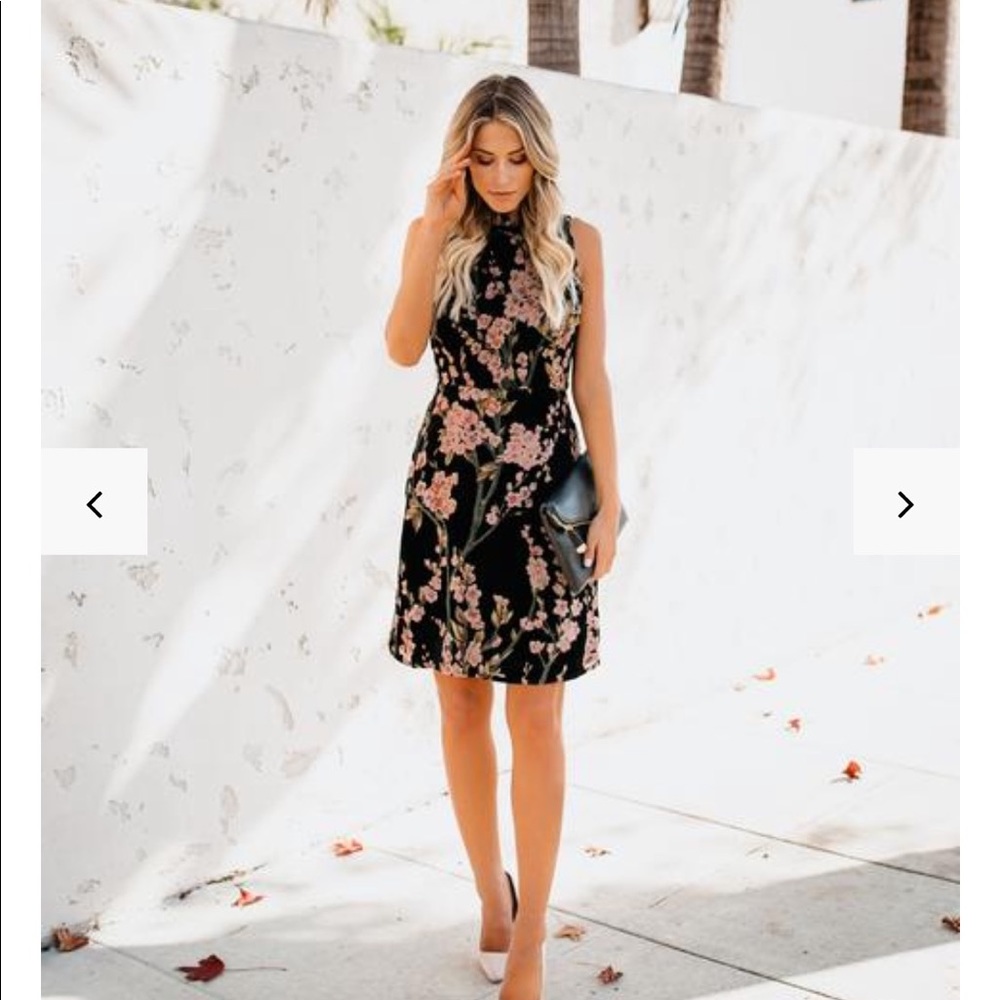 Velvet Floral Dress in Medium